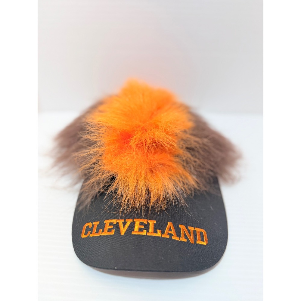 Cleveland Browns Novelty Hat Faux Fur Hair Orange Brown‎ Football Fan